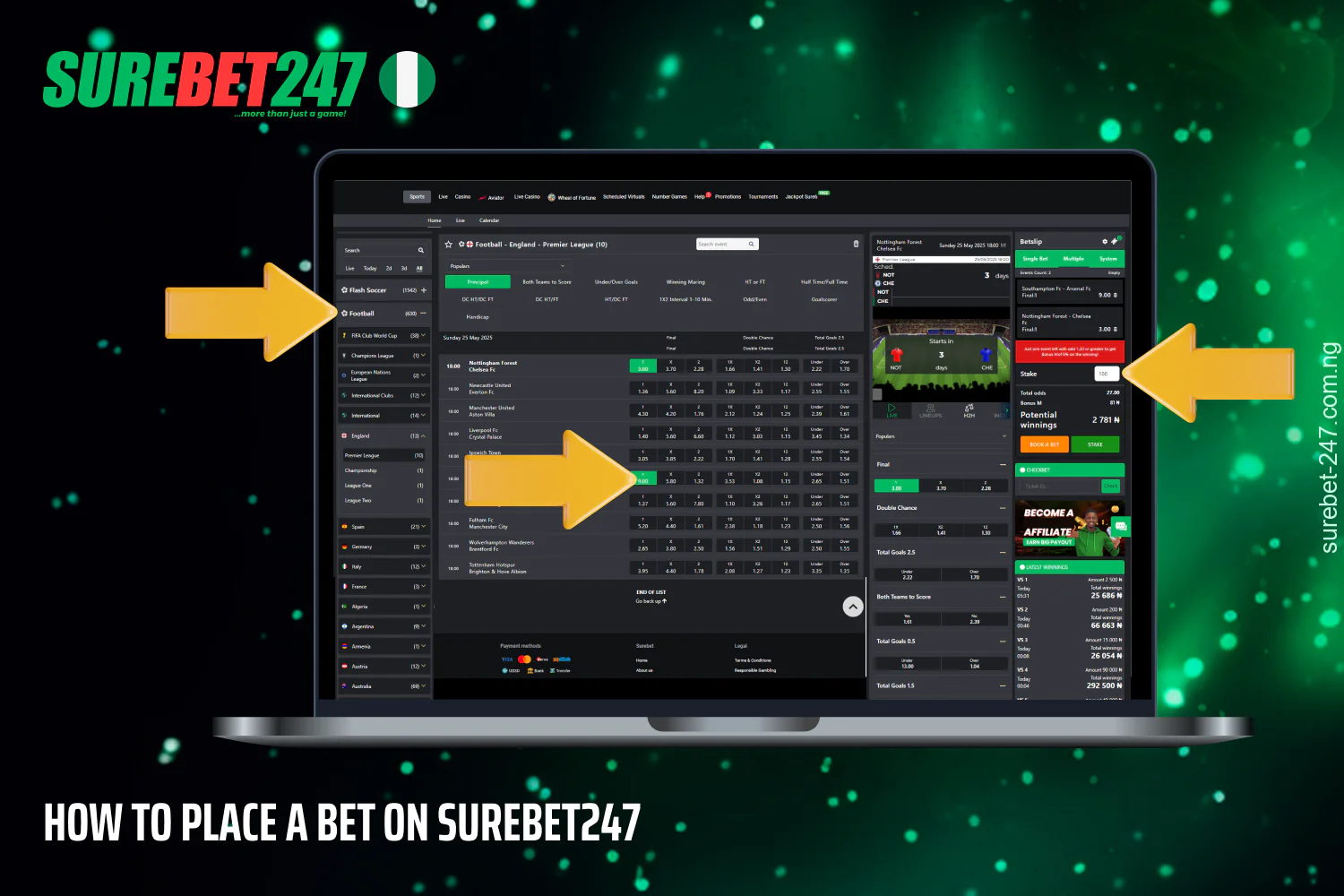Step-by-step guide to placing sports bets easily on Surebet247 Nigeria